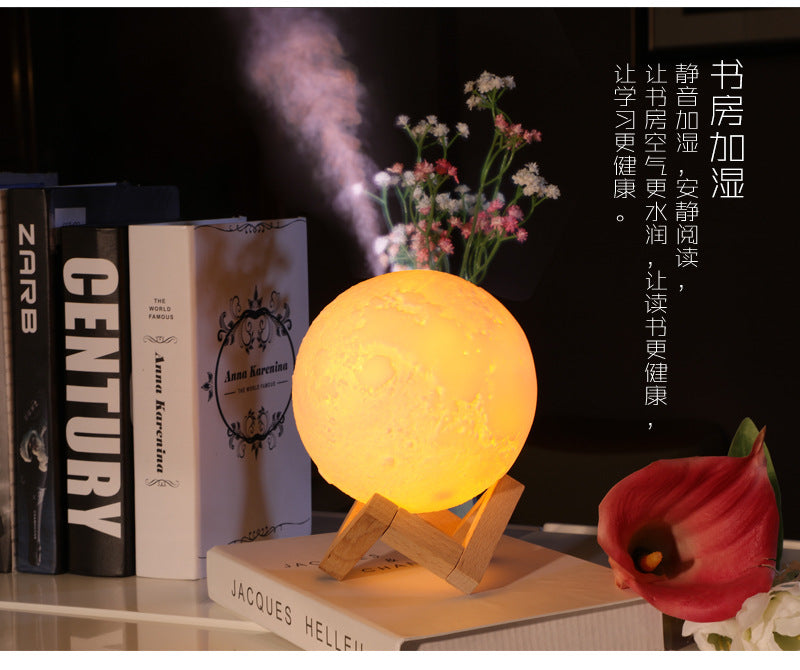 New 880ML Air Humidifier 3D Moon Lamp light Diffuser Aroma Essential Oil USB Ultrasonic Humidificador Night Cool Mist Purifier