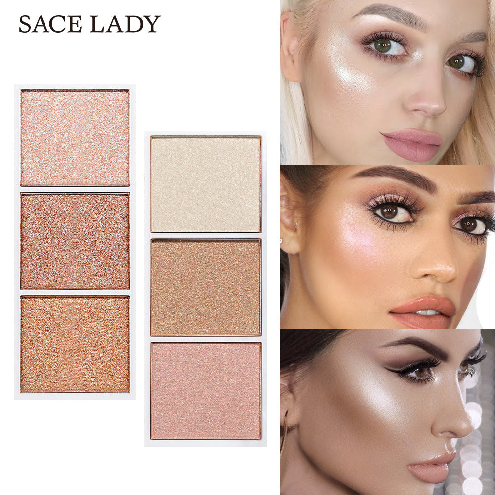 SACE LADY 4 Colors Highlighter Palette Makeup Face Contour Powder Bronzer Make Up Blusher Professional Blush Palette Cosmetics