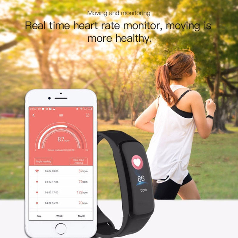 Best selling C1S smart bracelet color screen sports step heart rate blood pressure monitoring Bluetooth waterproof factory direct sales