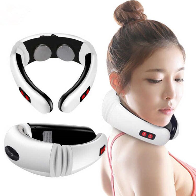 Neck Massager Cervical Electric Pulse Vertebra Impulse Massage Physiotherapy Acupuncture Magnetic Therapy Relief Pain