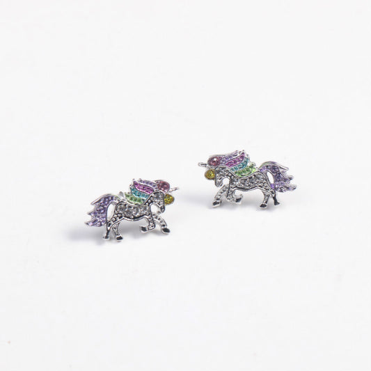 unicorn earrings women color horse earrings cross-border jewelry spot earring（a pair）