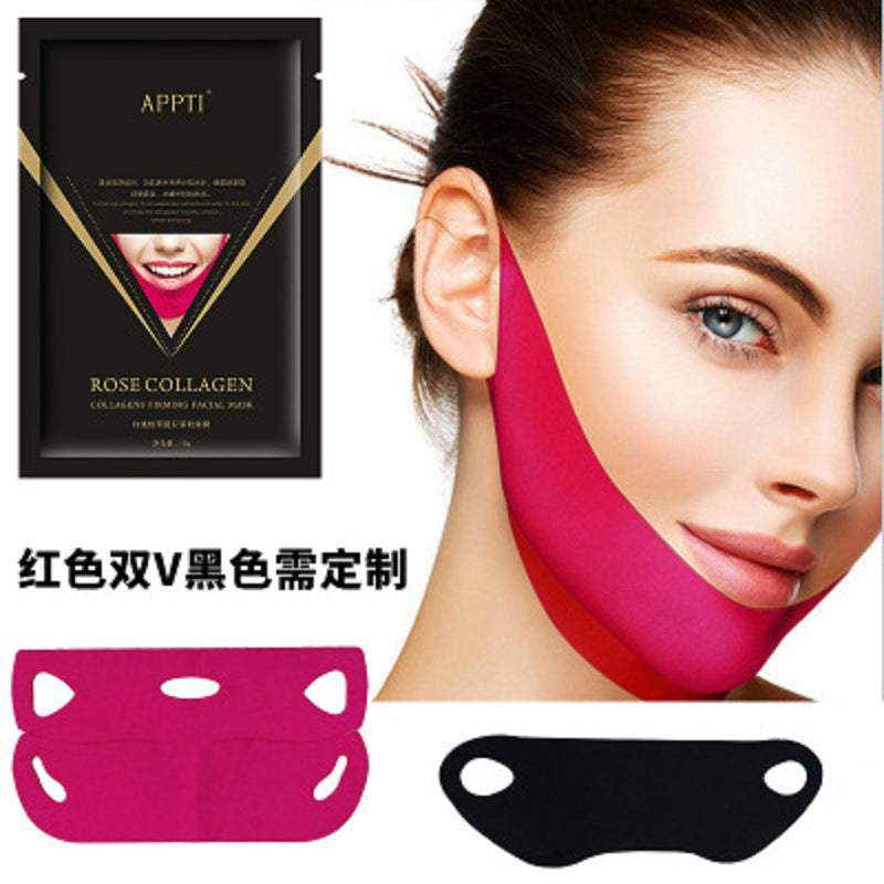 4D small V face mask Lifting firming bandage thin face stickers artifact to the law pattern gel v face hanging ear mask oem