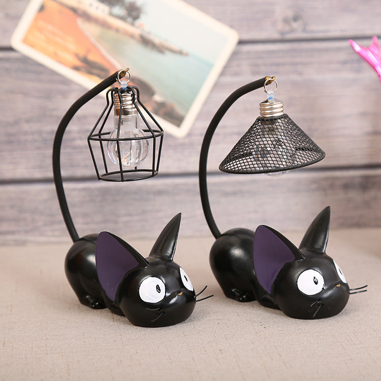 Hayao Miyazaki Magical Delivery Service Black Jiji Cat Night Light Resin Craft Decoration Home Decoration Student Gift