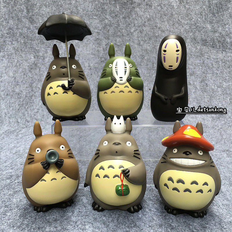 My Neighbor Totoro ornaments a set of Hayao Miyazaki doll faceless male desktop hand-run car car creative jewelry birthday gift