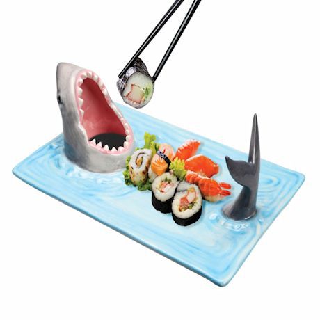 Japanese internet celebrity seaside shark plate j dumpling plate dining table kitchen decoration sushi plate decoration home