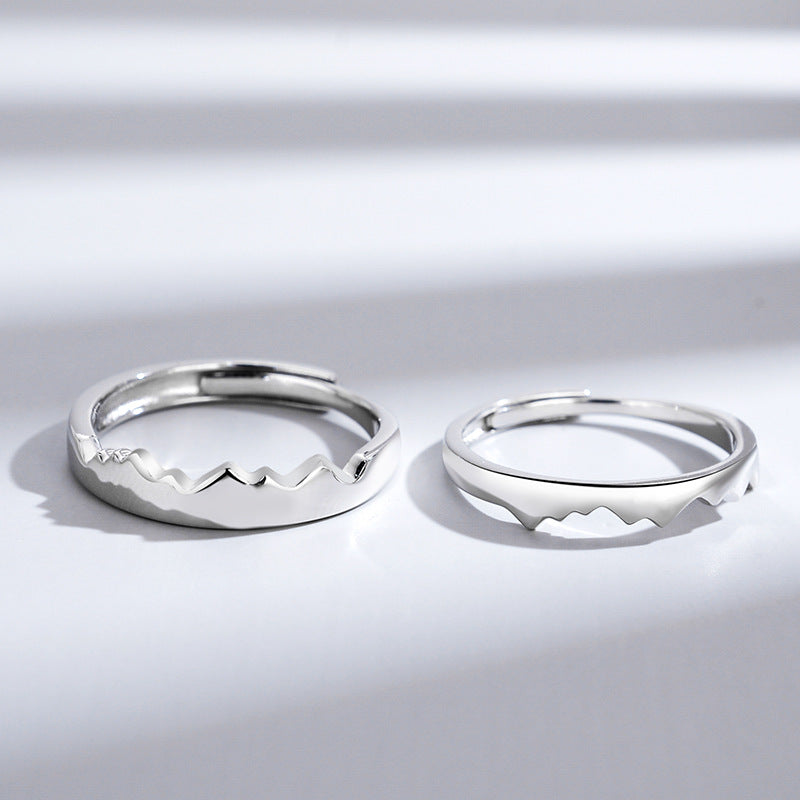 Shanmeng eachother sun and moon couple ring a pair of female sterling silver men and women open ring fashion personality simple