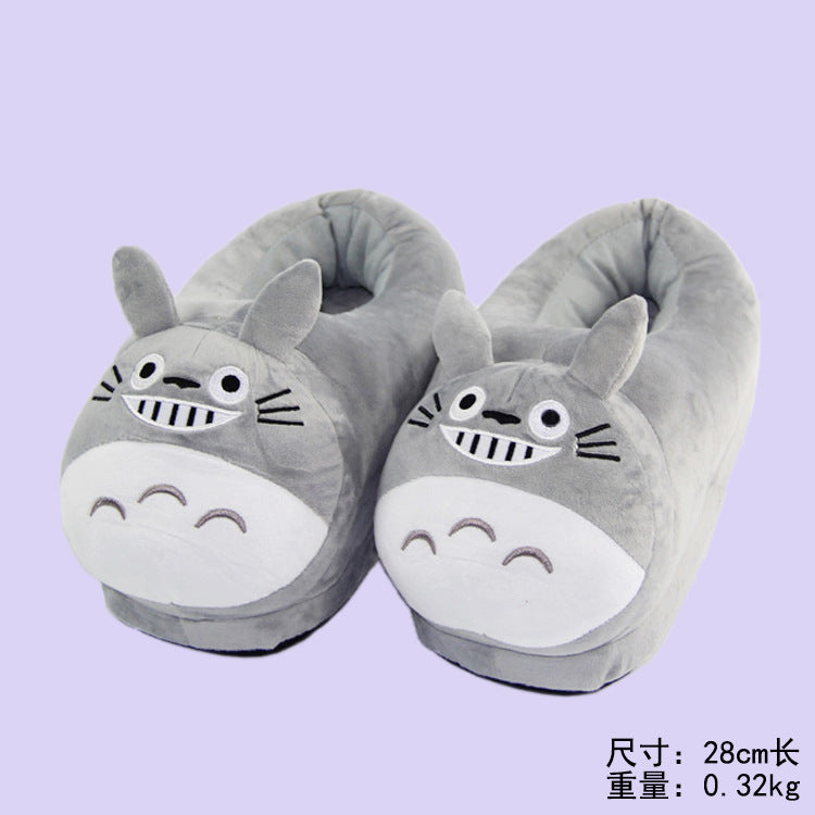 Hayao Miyazaki Spirited Away My Neighbor Totoro Plush Slippers Cartoon Cute Home Cotton Shoes Doll All-Inclusive Gift Shoes