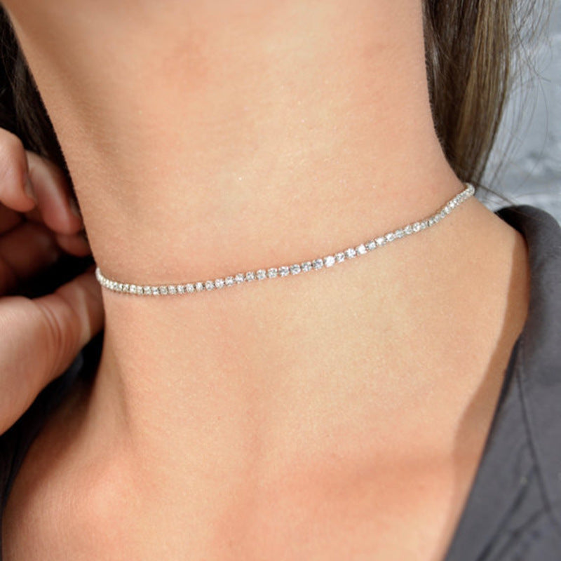 N5612 Europe and America simple temperament model diamond necklace women Clavicle necklace necklace choker hot items