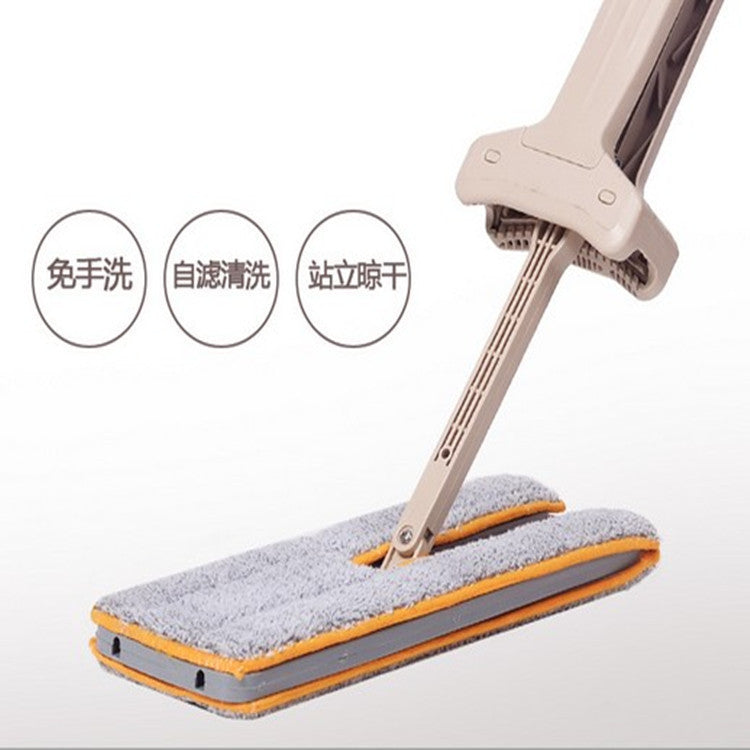 Household double-sided squeezing water four generations free hand-washing flat mop Two-color large mop replacement cloth lazy floor mopping