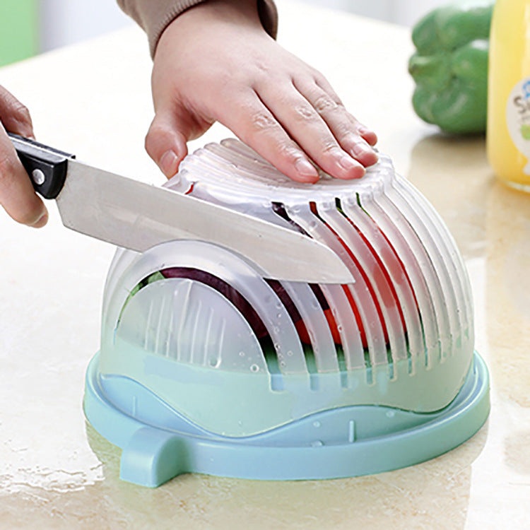 Kitchen Salads Tool Salad Cutting Bowl Wave Edge Salad Maker Fruit Vegetable Mixture Cutter Washing Strainer