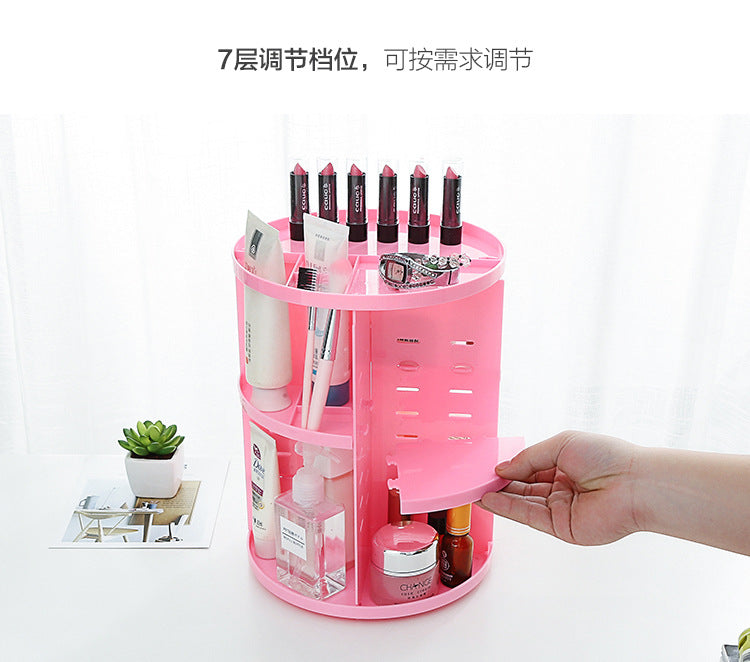 Desktop cosmetics storage box 360 rotating detachable lipstick finishing rack storage rack