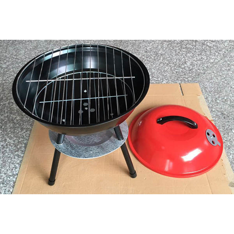 Factory direct 14 inch small Apple bbq oven with lid charcoal grill outdoor round barbecue utensils