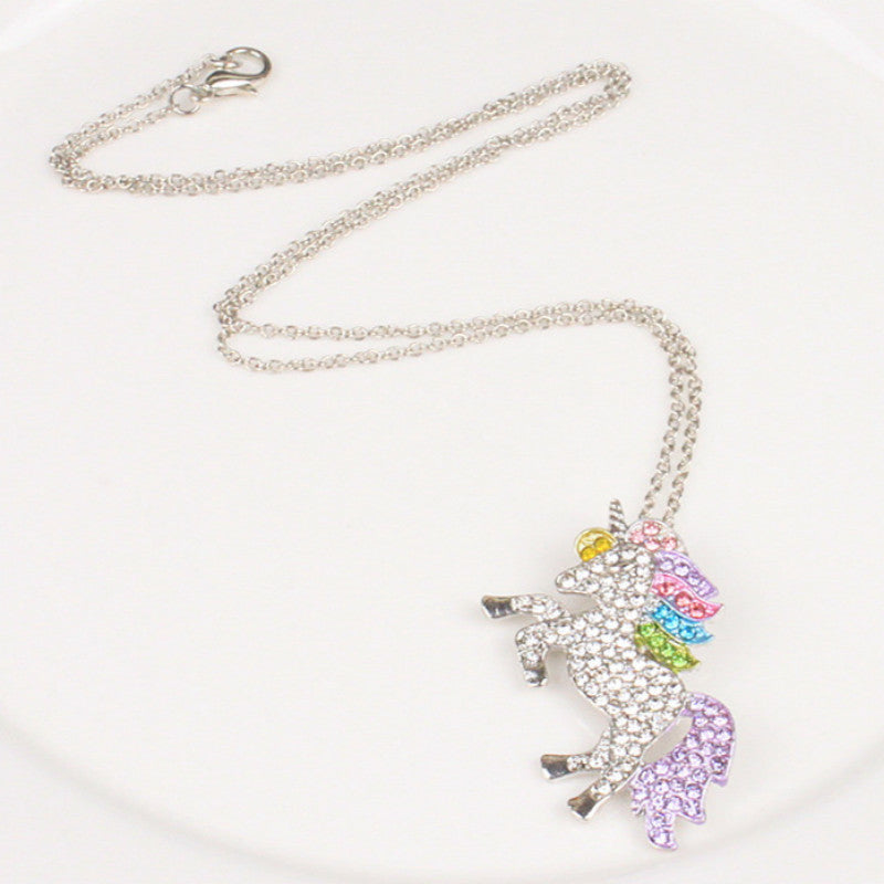 jewelry unicorn Unicorn necklace Color pony pendant
