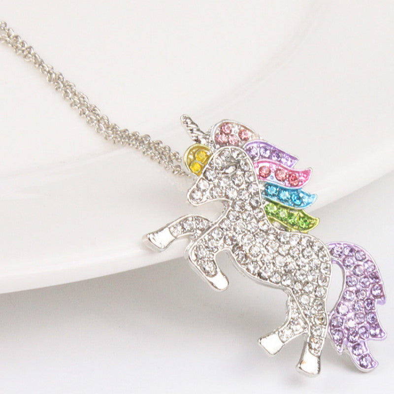 jewelry unicorn Unicorn necklace Color pony pendant