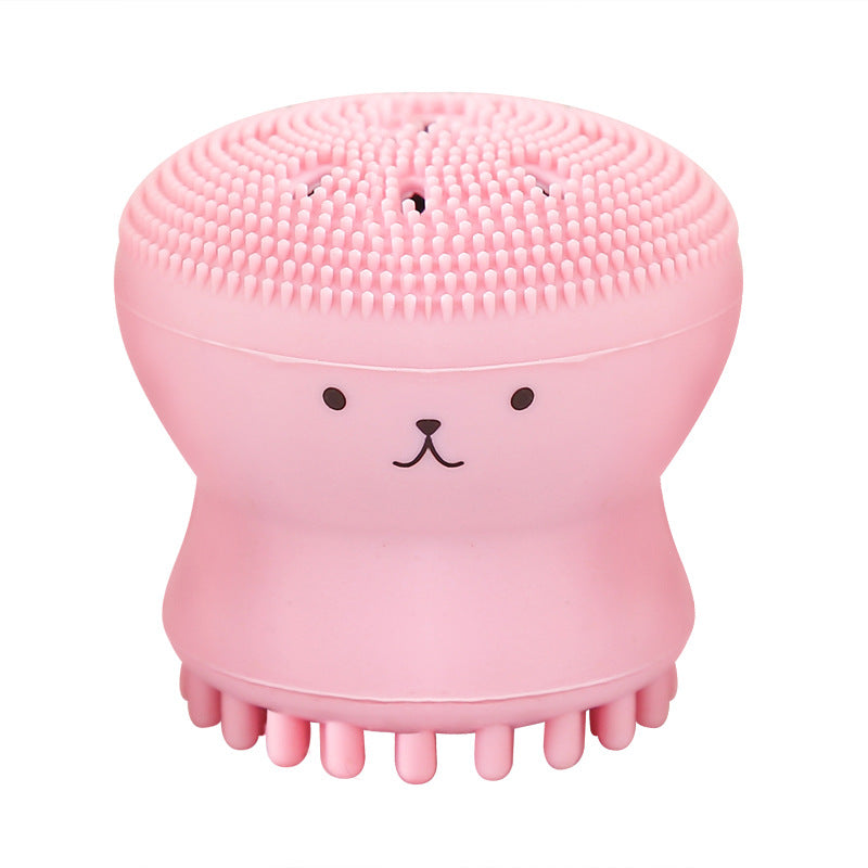Mini Cartoon Octopus Silicone Facial Deep Cleaning Brush Silicone Manual Facial Cleaner Massager Skin Care Massage Tools