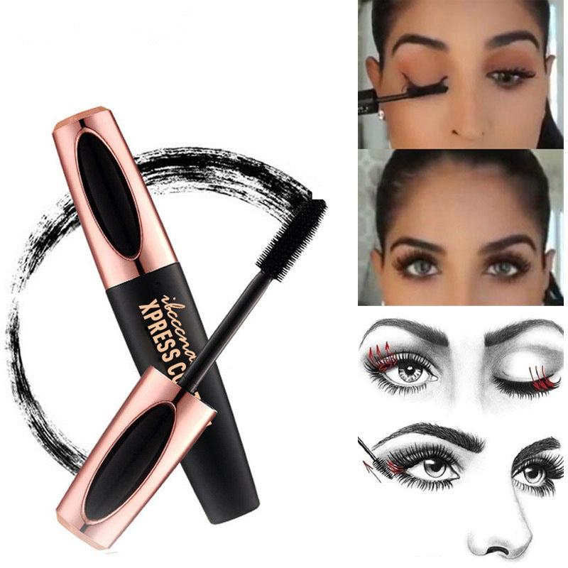 New 4D Silk Fiber Lash Mascara Waterproof Rimel 3d Mascara For Eyelash Extension Black Thick Lengthening Eye Lashes Cosmetics