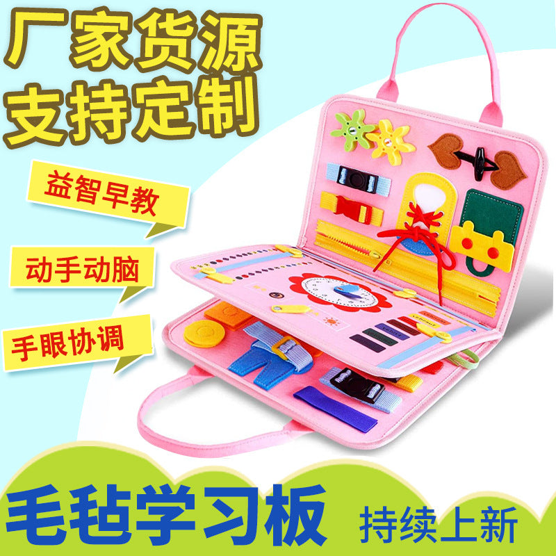 Amazon's new felt learning board can provide CE CPC certification cross-border special for dressing early education board busy board