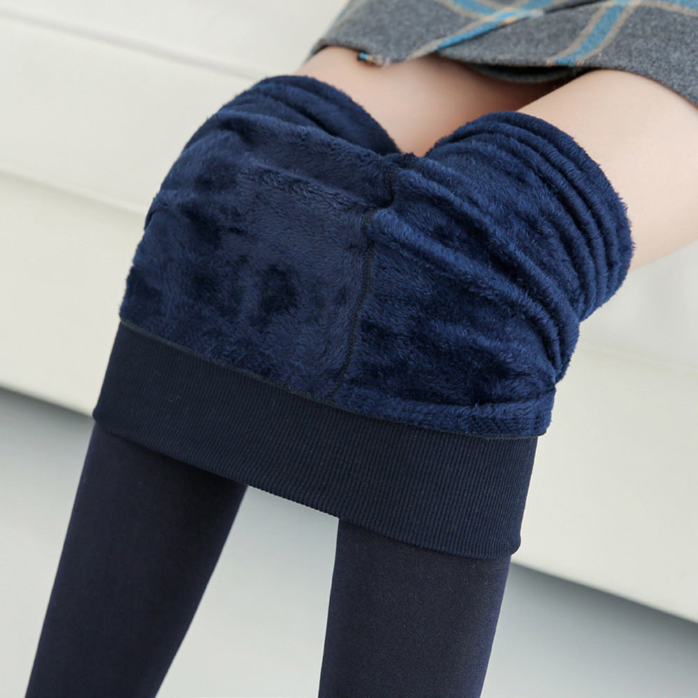 Plus velvet thickened pearl fleece leggings autumn and winter hot style stepping on feet warm pants outerwear women's one-piece pants factory direct sales