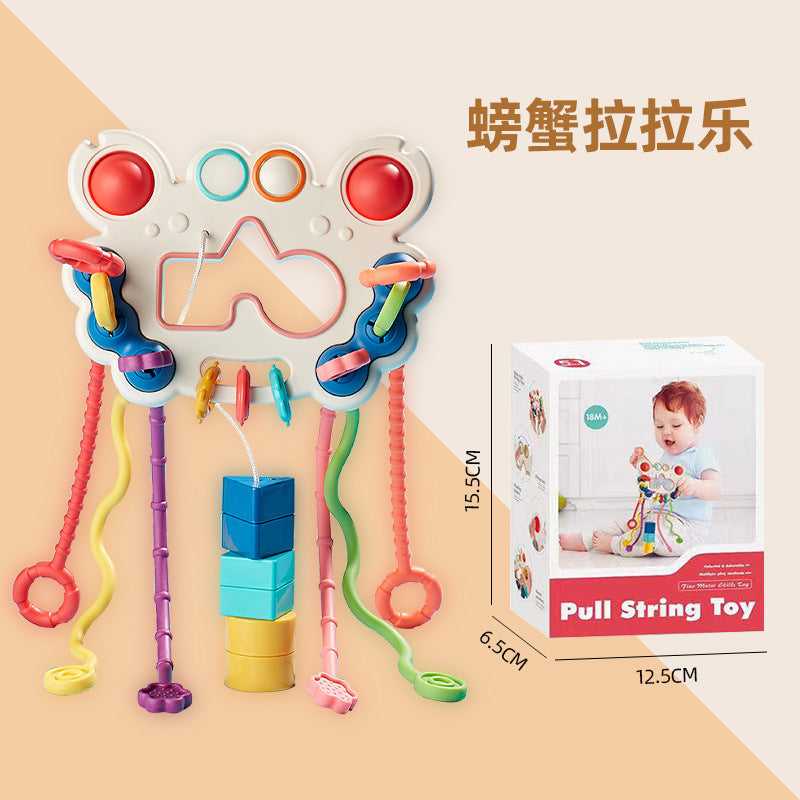 Cross-border new baby and child fun educational flying saucer crab octopus cheering toys early education enlightenment exercise