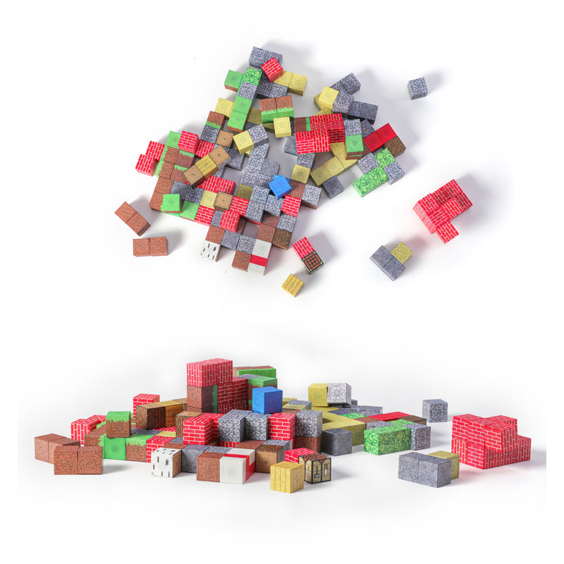 MC Minecraft DIY Peripheral Magnet Toy Mine Assembled Magnetic Block Building Blocks Children's Educational Model Gift 1