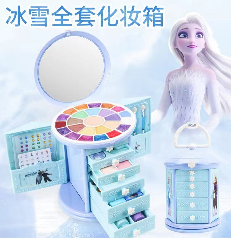 Disney Children's Cosmetics Girls' Full Set Princess Elsa Non-Toxic Makeup Kit Set Children's Cosmetics Toys