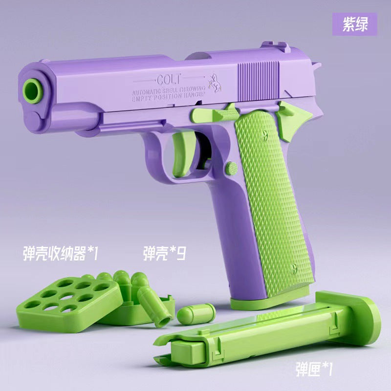 Cross-border carrot gun 1911 non-firing hand grab simulation can be mounted empty Colt model decompression children's toy gun