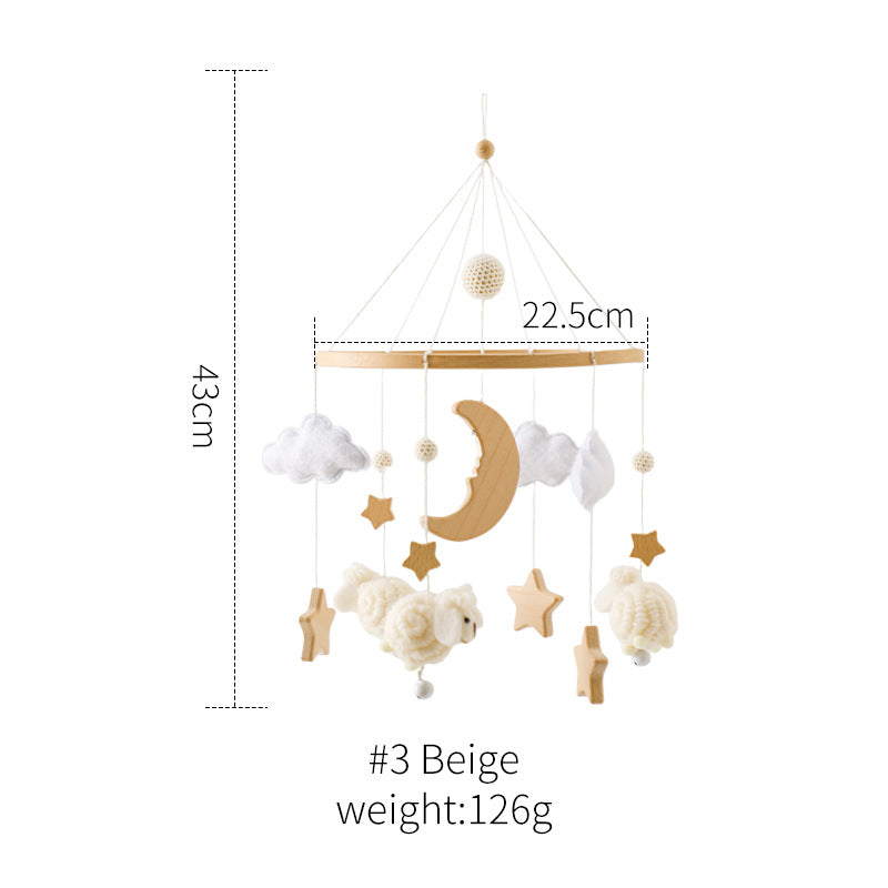 Cross-border hot-selling newborn baby soothing bed bell hanging baby sleeping wind chime rotatable educational rattle toy