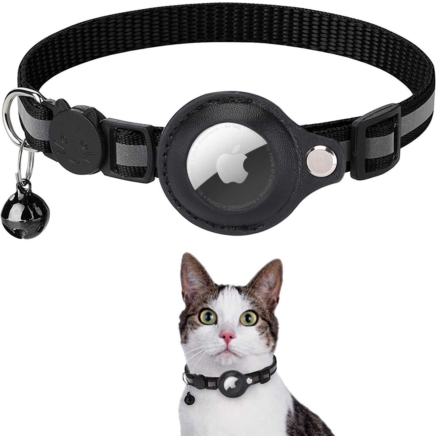 Suitable for Apple Airtag tracker protective case anti-missing pet positioning collar cat reflective bell collar