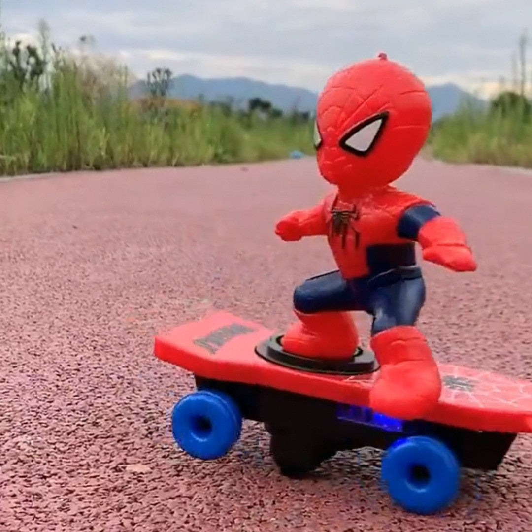 Cool Spider-Man Toy Colorful Spider-Man Stunt Scooter Automatic Spider-Man Electric Toy Children's Toy