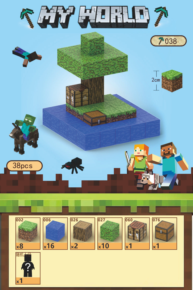 Minecraft Magnetic Blocks Children's Educational Figure Assembling Game Peripheral Mini Wholesale Building Block Toys