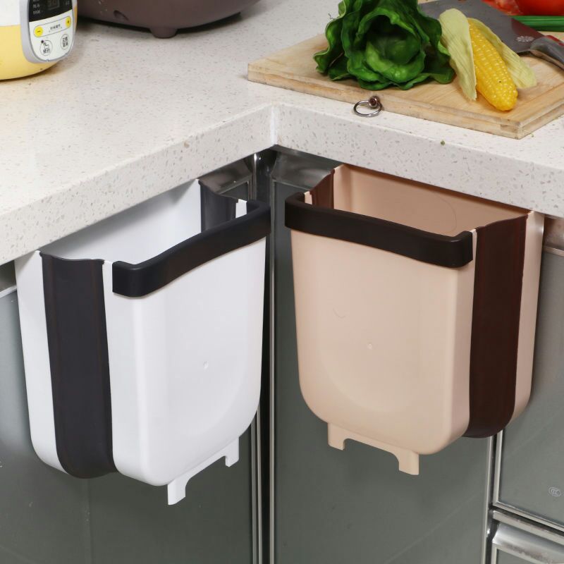 Oversized kitchen trash can hanging household foldable cabinet door classification wall hanging multifunctional trash can