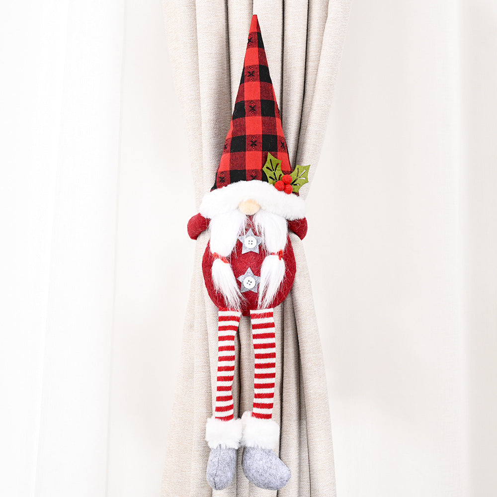 Christmas decorations forest elderly curtain buckle faceless doll European style curtain tie rope creative door hanging