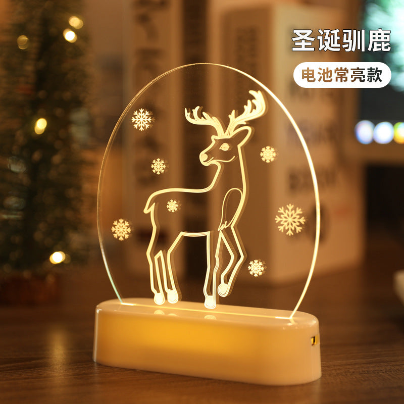 3D night light room decoration Christmas decorations ornaments ins Christmas gifts LED Christmas lights string