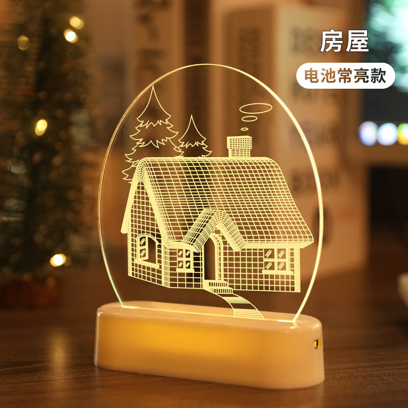 3D night light room decoration Christmas decorations ornaments ins Christmas gifts LED Christmas lights string