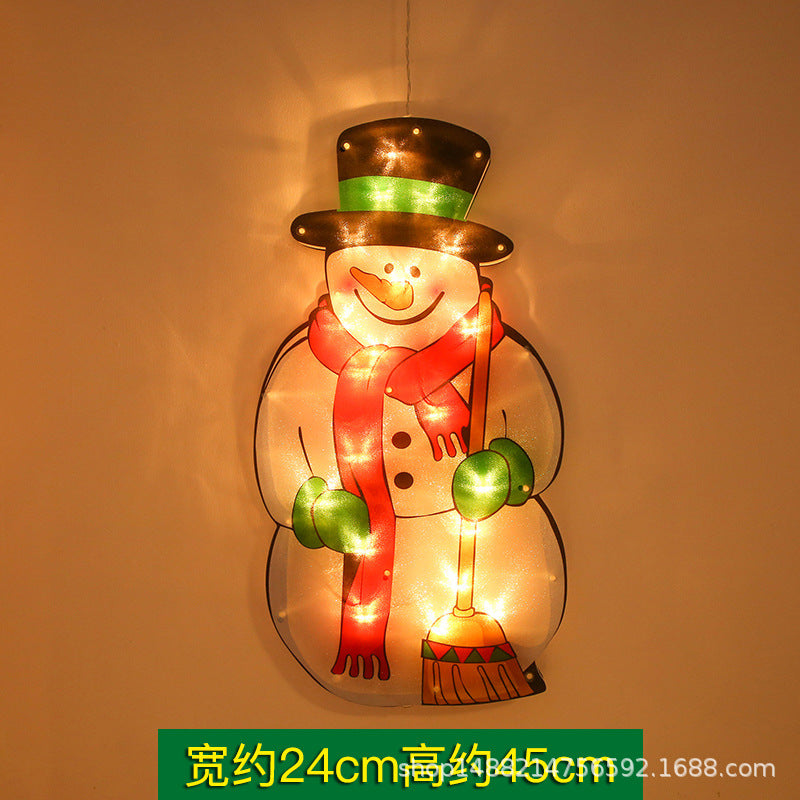 Cross-border hot selling LED Christmas decoration lights Old man snowman deer shape window suction cup lights festival lights
