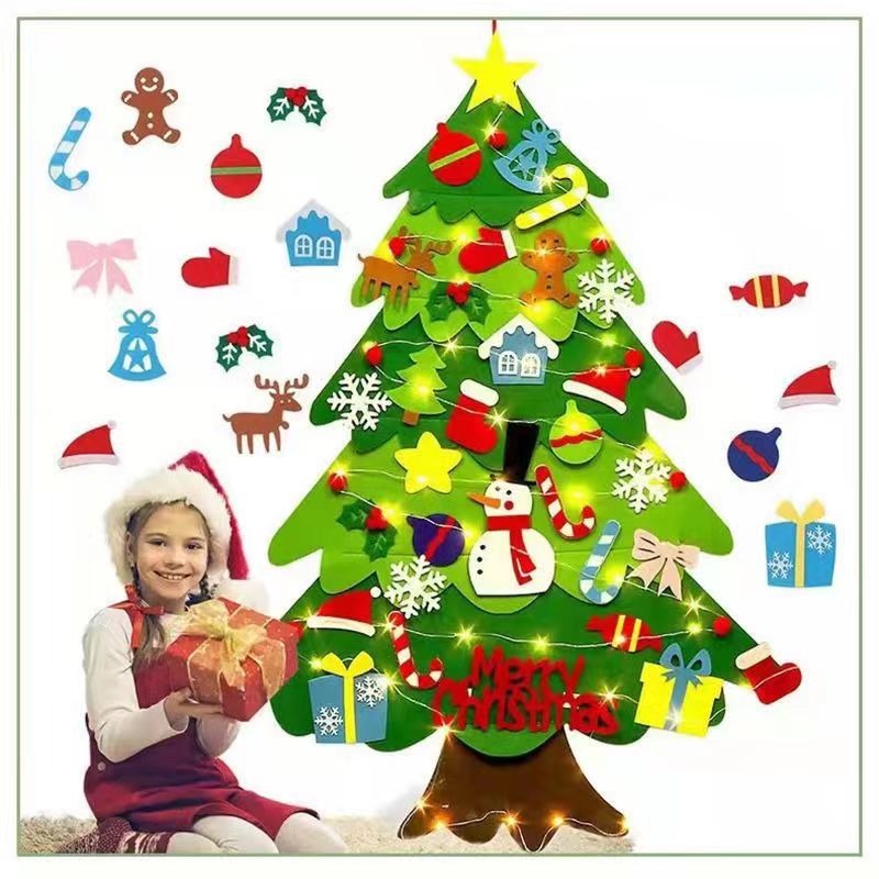 Customized non-woven Christmas pendants DIY parent-child interactive educational toys felt decoration holiday splicing Christmas tree