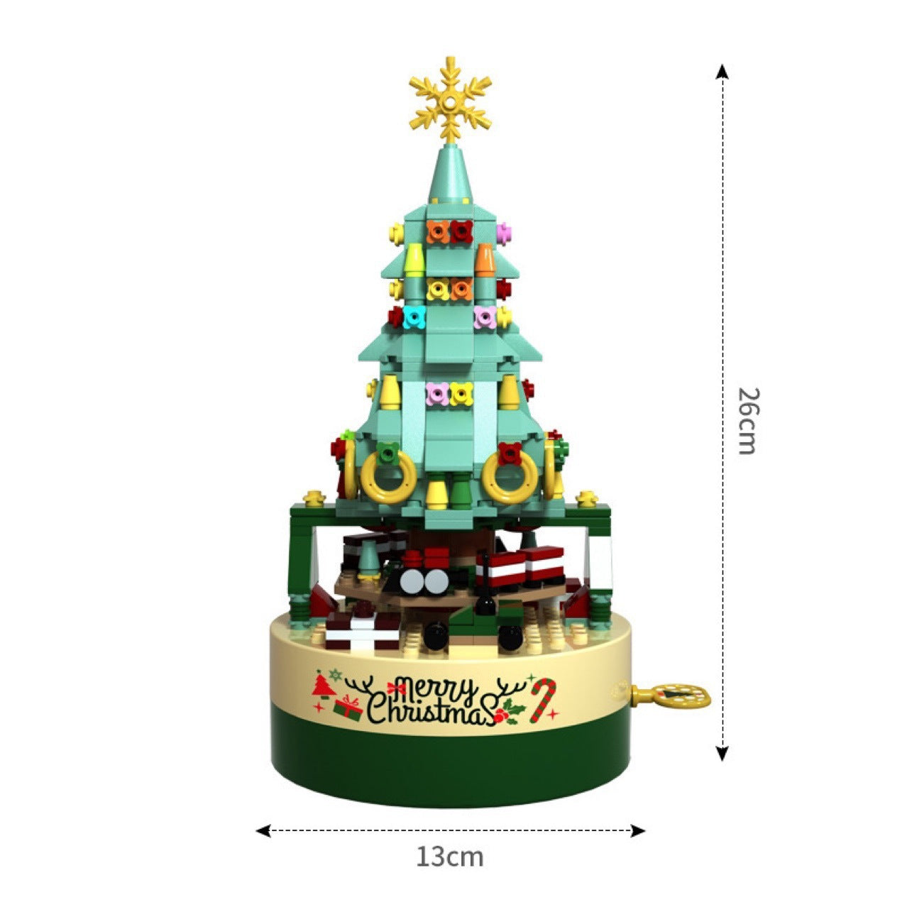 Jiaqi JK1302 Building Block Music Box Assembled Christmas Tree Music Box Children's Toys Wholesale Christmas Gift