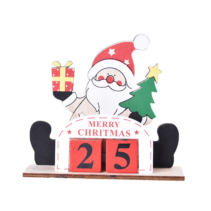 Christmas painted wooden creative DIY Christmas calendar ornaments assembled gifts Christmas decorative ornaments
