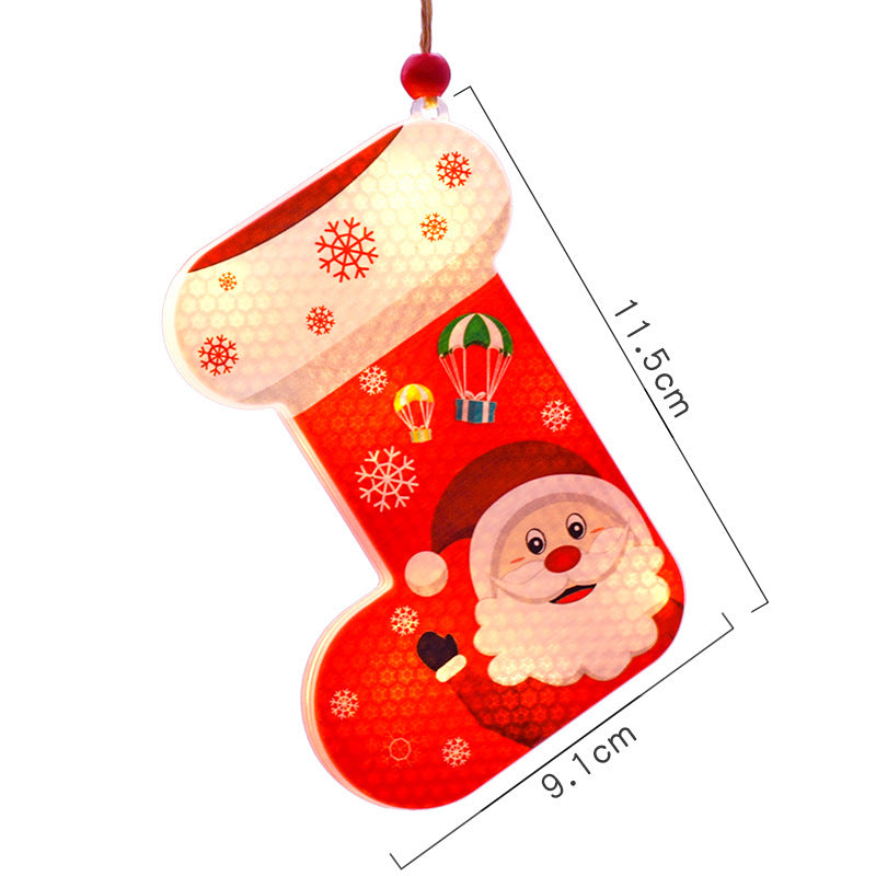 Cross-border LED Snowman Socks Decorative Lights Snowflake Lights Christmas Tree Pendant Christmas Buttons Decorative Light Strings