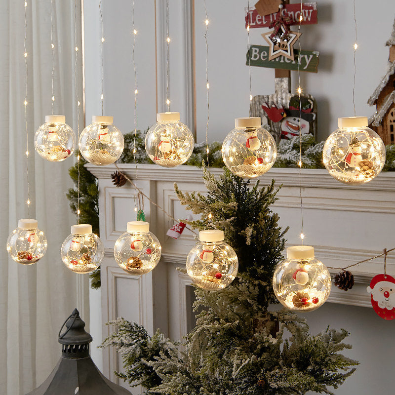 LED curtain lights Santa Claus snowman wishing ball Christmas day shop window dress up Christmas tree decoration lights