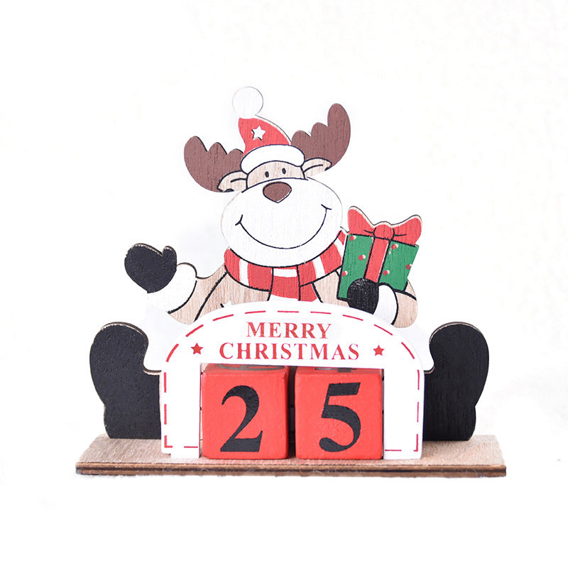 Christmas painted wooden creative DIY Christmas calendar ornaments assembled gifts Christmas decorative ornaments