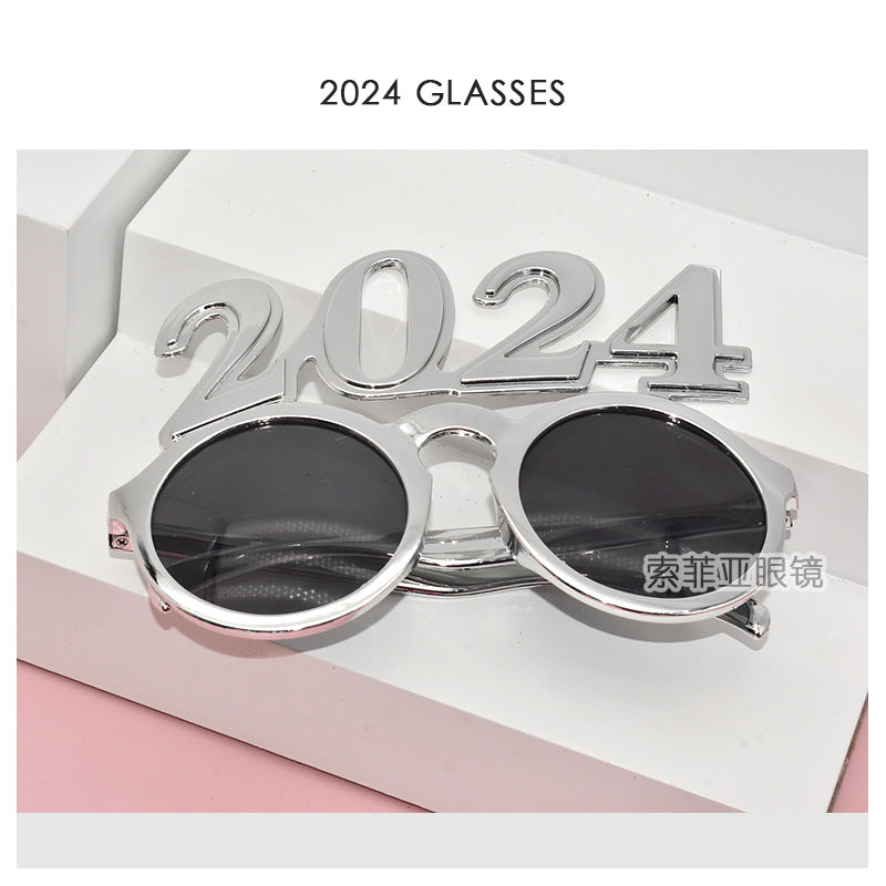 2024 Digital Glasses Cross-border New Year's Eve Party Decoration Christmas Glasses Digital Funny Sunglasses